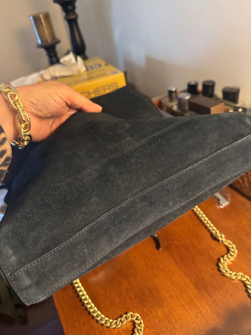 YSL suede Kate reversible crossbody bag with python print inside - Picture 11 of 16